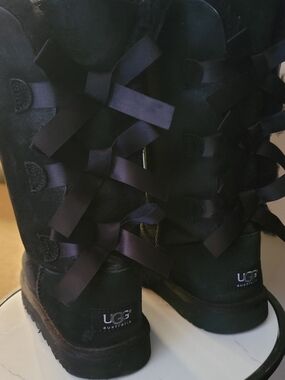 UGG Women's Black Bailey Bow Tall Boots